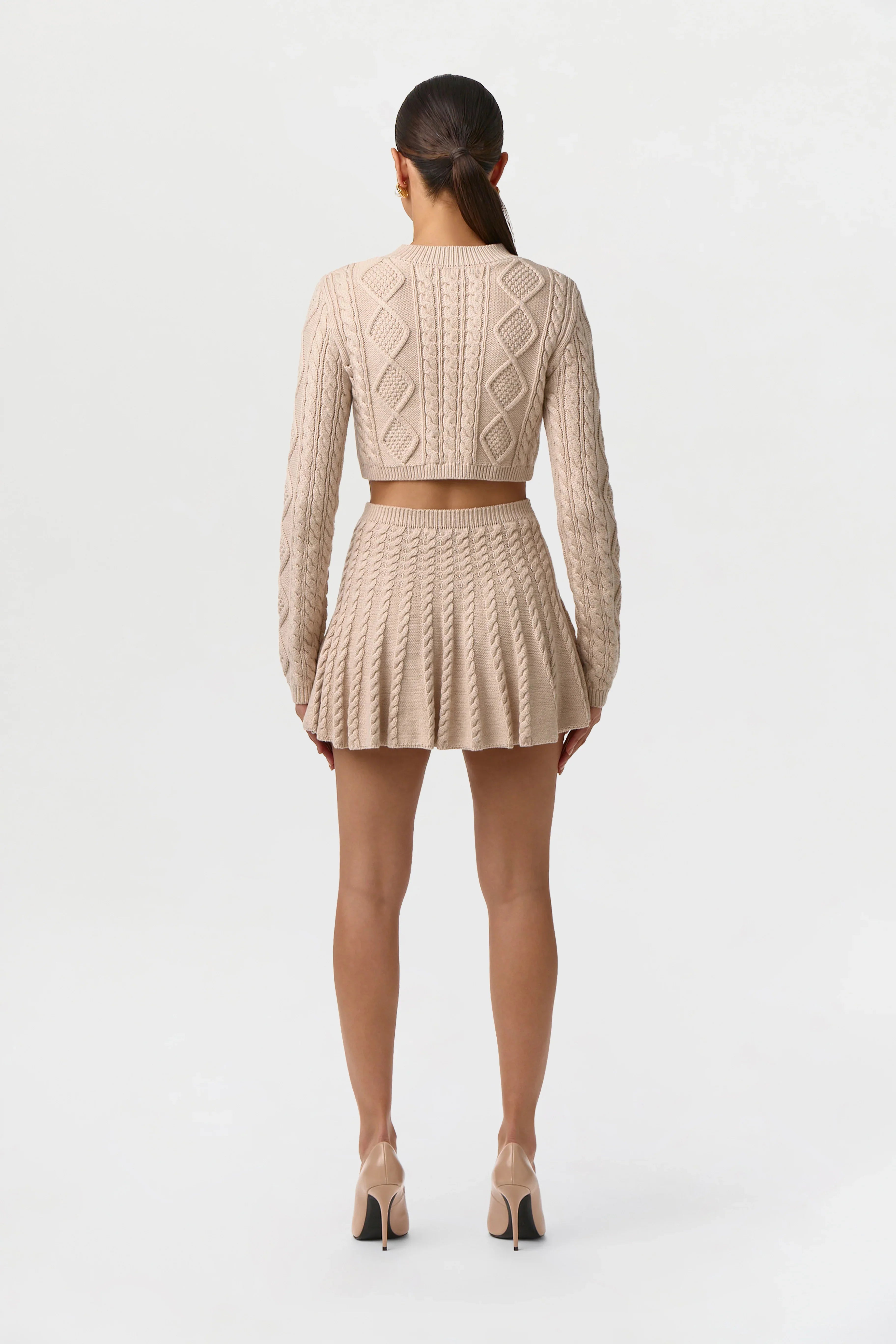 Cable Knit Cropped Cardigan