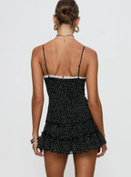 Yves Mini Dress Onyx Polka