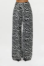 Suiting Zebra Jacquard Wide-Leg Pant