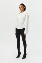 Shirting Contour Button Up Top