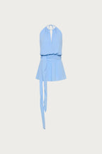 Drape Backless Mini Dress | Baby Blue