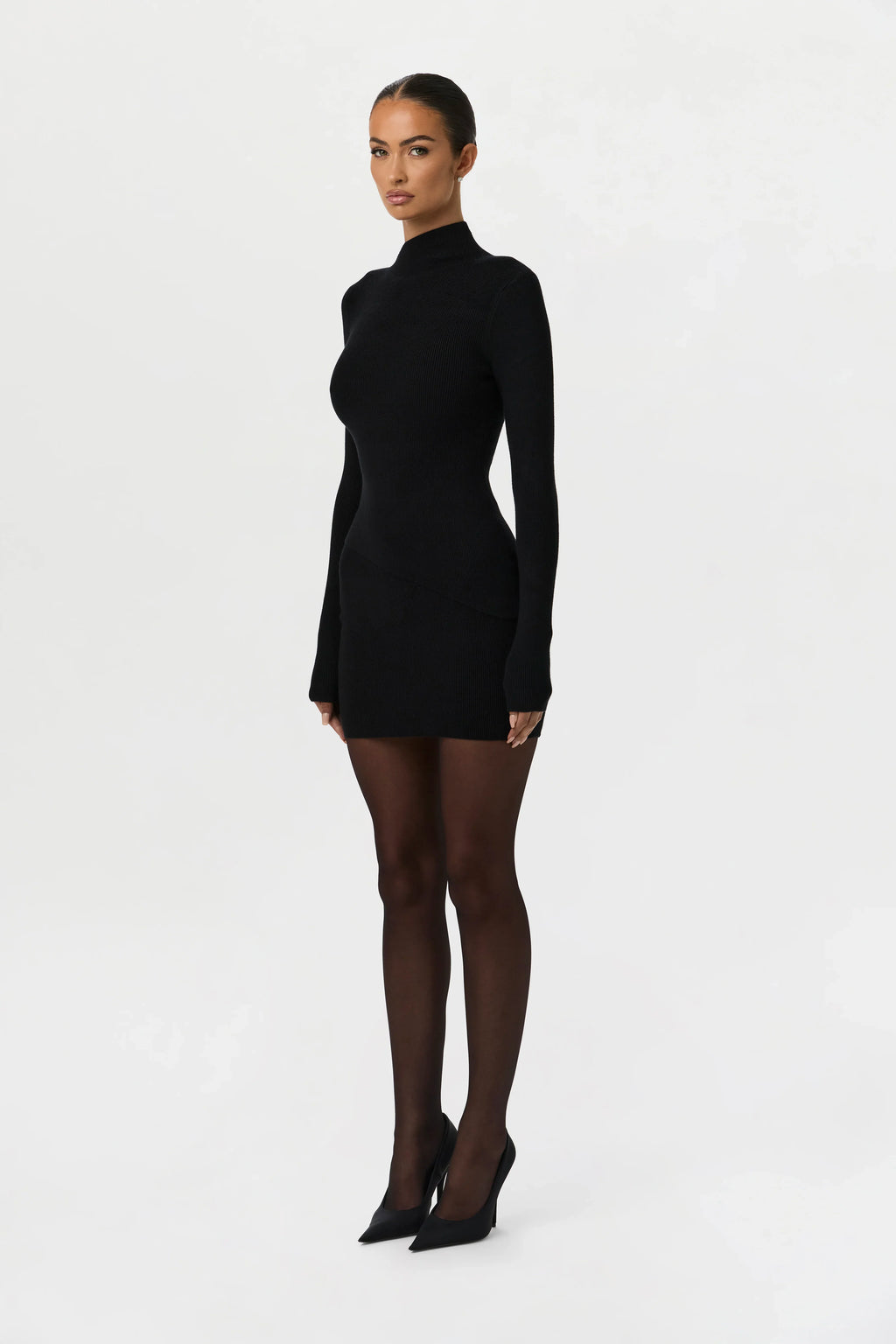 Ribbed-Knit Mini Skirt