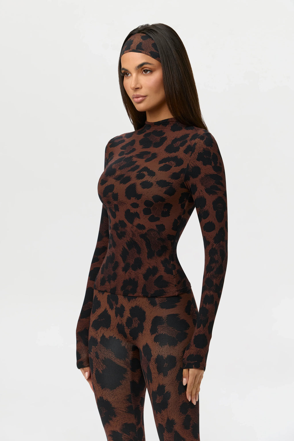 Naked Print Mock Neck Top