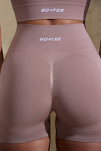 Contour - High Waist Define Luxe Mini Shorts in Mocha