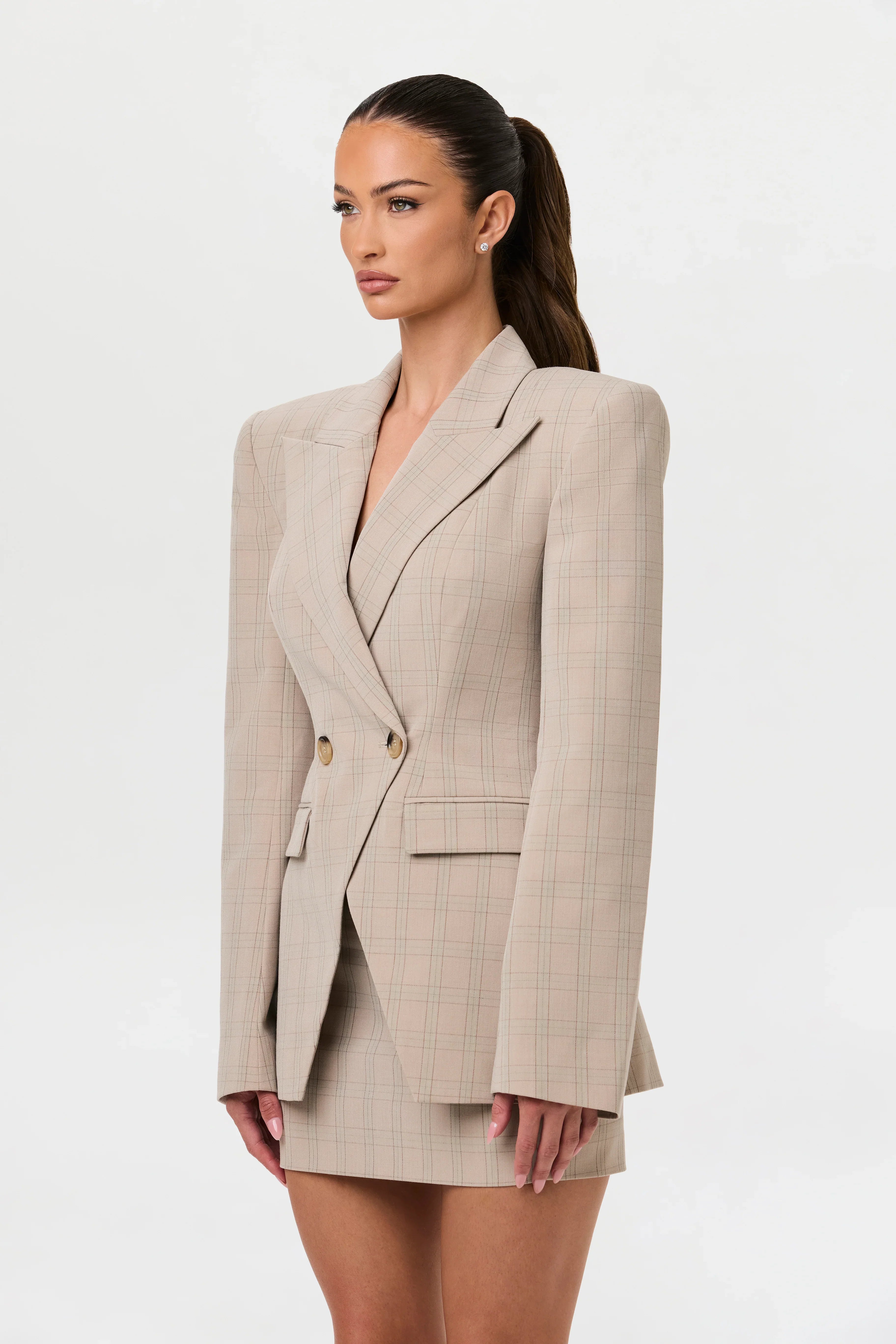 Suiting Plaid Mini Skirt