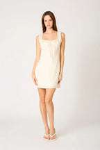 Satin Milkmaid Mini Dress