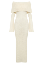 Marisol Off Shoulder Boucle Maxi Dress - Ivory