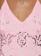 Stazia Beaded Mini Dress Pink