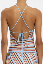 Halter Maxi Dress | Vintage Stripe