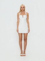 Golden Era Halter Mini Dress White