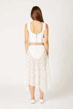 Lace Asymmetrical Midi Skirt