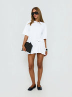 Agnessa Ruched Detail Mini Dress White