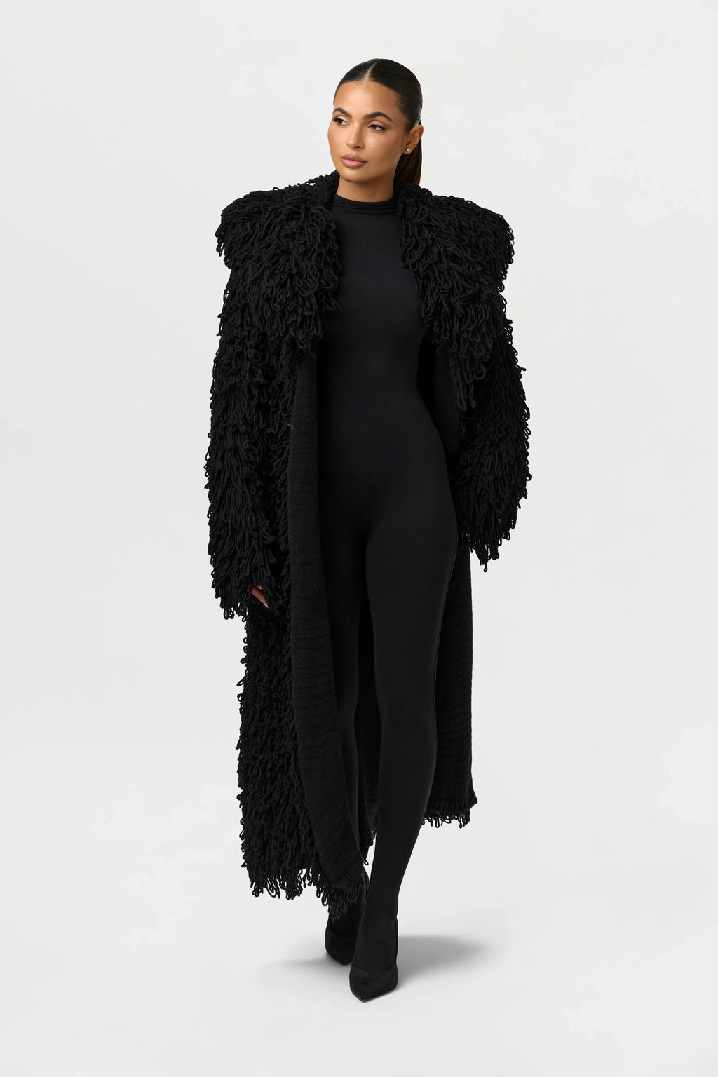 Knit Shaggy Loop Coat
