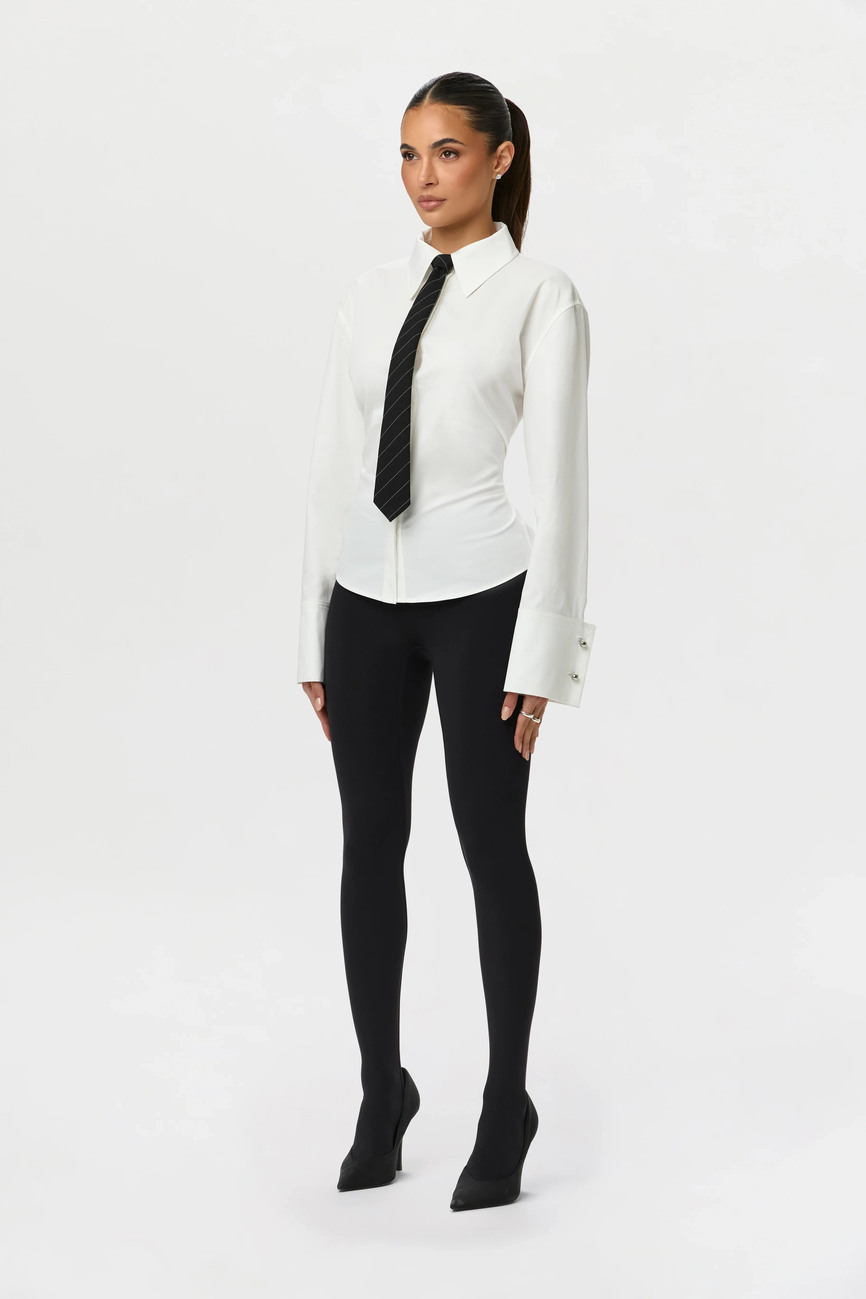 Shirting Contour Button Up Top