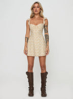 Landon Mini Dress Yellow Floral