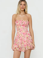 Delamere Mini Dress Pink Floral