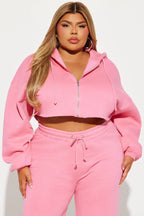 On The Go Fleece Pant Set - Pink