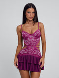 SANTANA MINI DRESS BURGUNDY