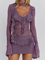 AVALINE MINI DRESS DUSTY PURPLE