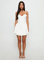 Alympia Pleat Mini Dress White