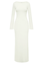 Tarna Slinky Fishtail Maxi Dress - Ivory