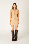 Faux Suede Halter Top