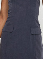 Langdon Strapless Mini Dress Charcoal