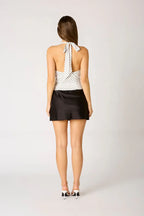 Satin A-line Mini Skirt