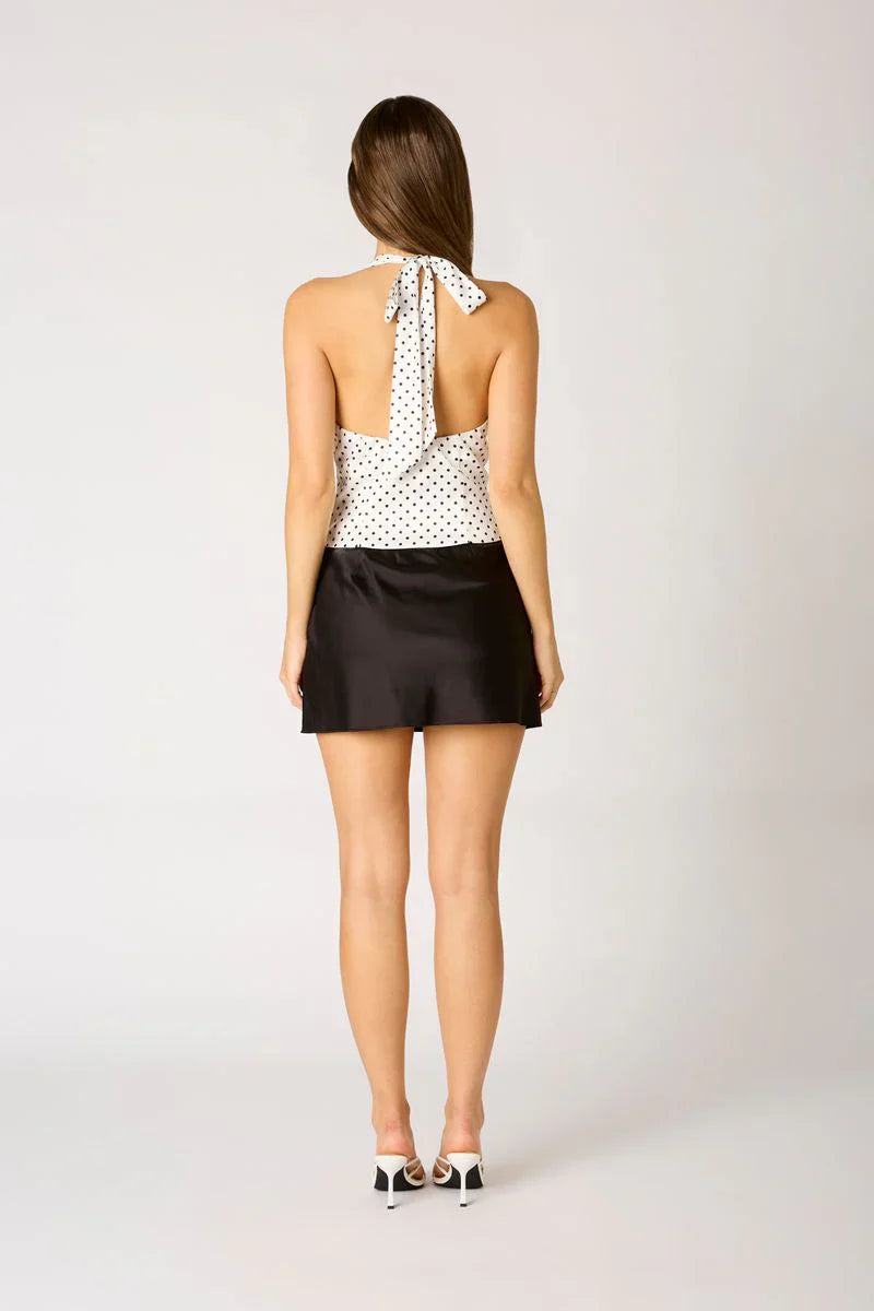Satin A-line Mini Skirt