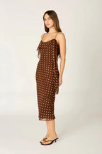 Chiffon Polka Dot Midi Dress