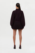 Pleated Knit Sweater Mini Skirt