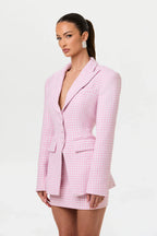 Tweed Houndstooth Mini Skirt