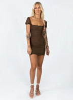 Charvi Mini Dress Brown