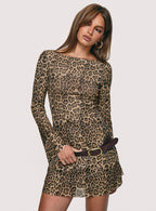 Lukea Long Sleeve Mini Dress Leopard