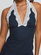 Pursuit Of Love Halter Mini Dress Navy