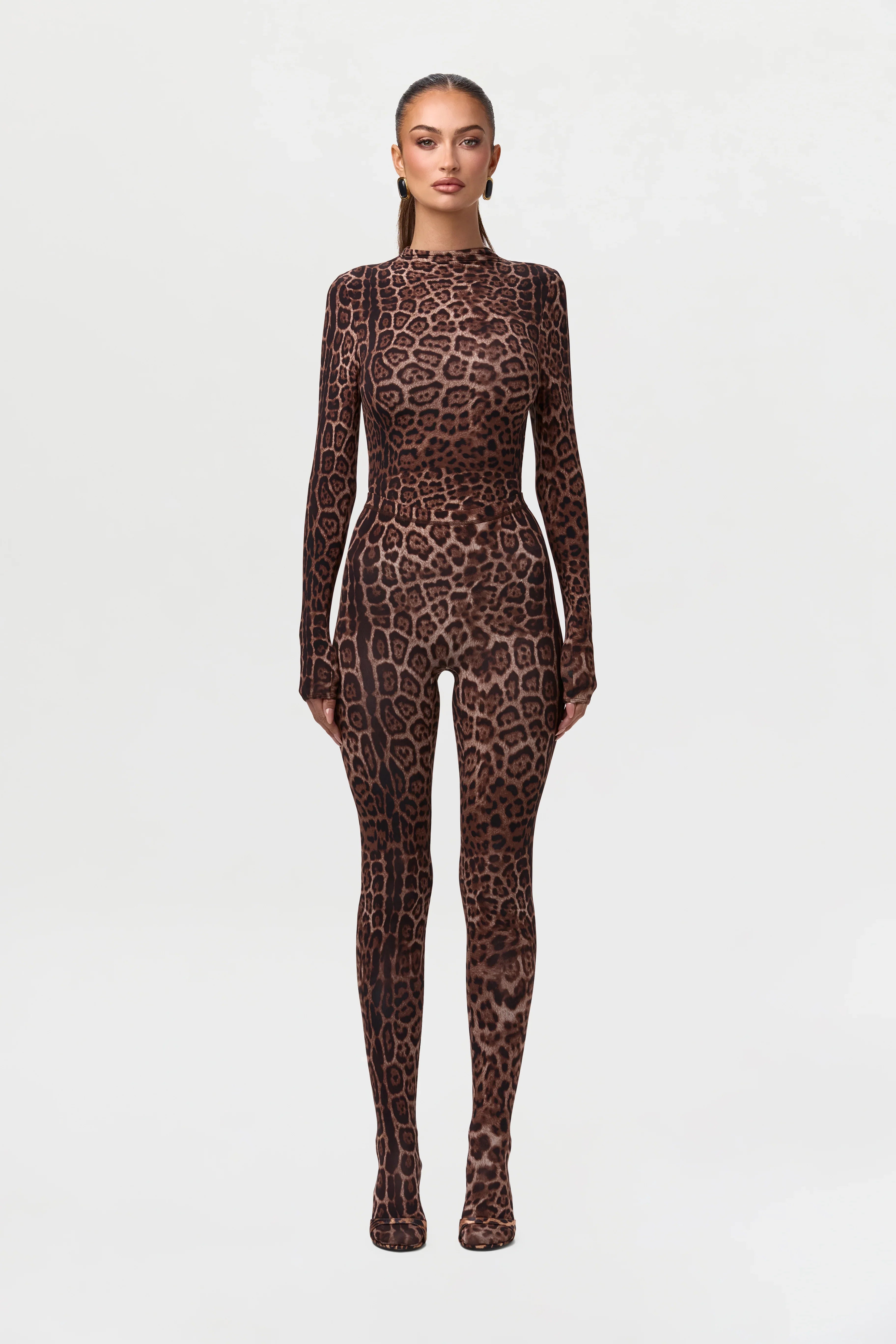 Naked Print Mock Neck Top