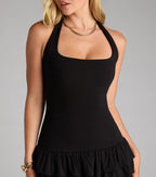 All In The Flirt Halter Mini Dress