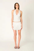 Polka Dot Mesh Halter Top