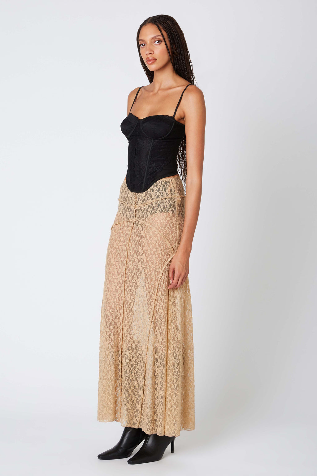 Sheer Lace Maxi Skirt