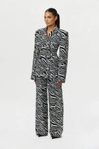 Suiting Zebra Jacquard Wide-Leg Pant