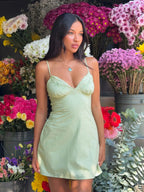 Aruba Embroidered Mini Dress Sage