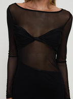 Insatiable Long Sleeve Mesh Mini Dress Black