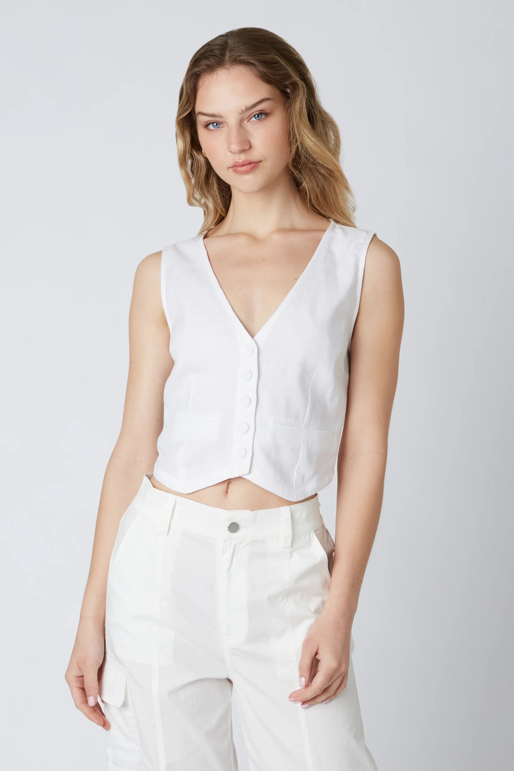 Linen Cropped Vest