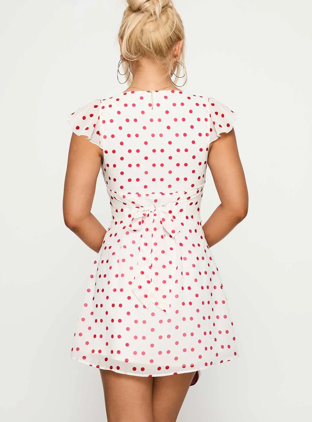 I Guess So Mini Dress White / Burgundy Petite